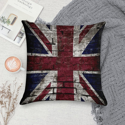 Grunge UK Flag, Great Britain, Punk Style Distressed Wall Soft Multiple Sizes Throw Pillow