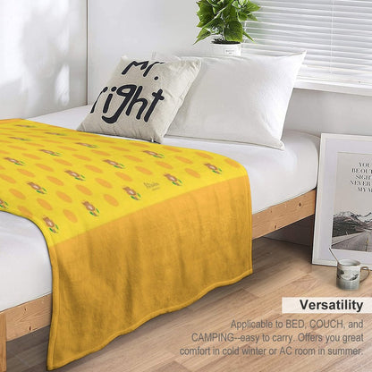 Sunflower Yellow Colorful Print – Cute Cartoon Beaver Taffy Floral Design Multi-functional Throw Blanket