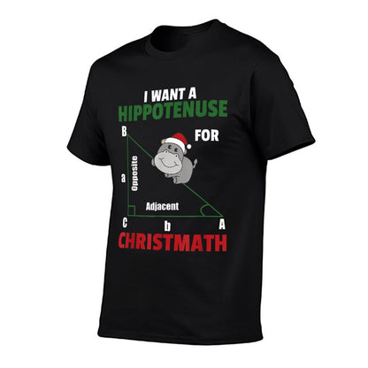 I Want A Hippotenuse For Christmas Cute Hippos  Slim-fit Cut T-Shirt