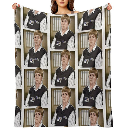 Celebrating The Gay Icons - Sylvia Hollamby Aka Bodybag from Bad Girls Wrinkle-free Throw Blanket