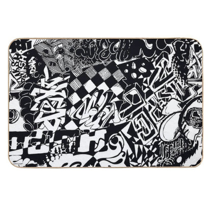 Black And White Graffiti  High-Traffic Bath Mat