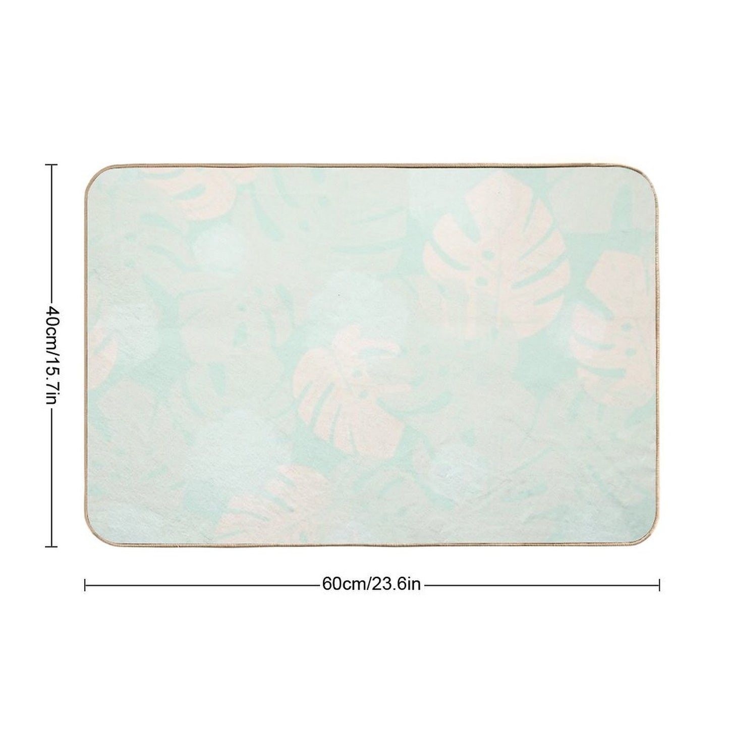 Light Monstera Beach Breeze  Non-Slip Bath Mat
