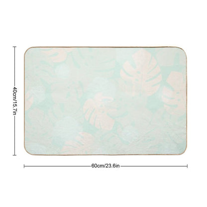 Light Monstera Beach Breeze  Non-Slip Bath Mat