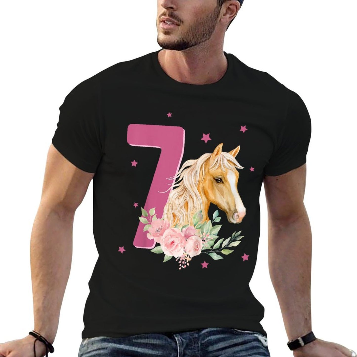 7th Birthday Horse 7 Years Old Seven Finally 7 Birthday Girl  Relaxed-fit T-Shirt