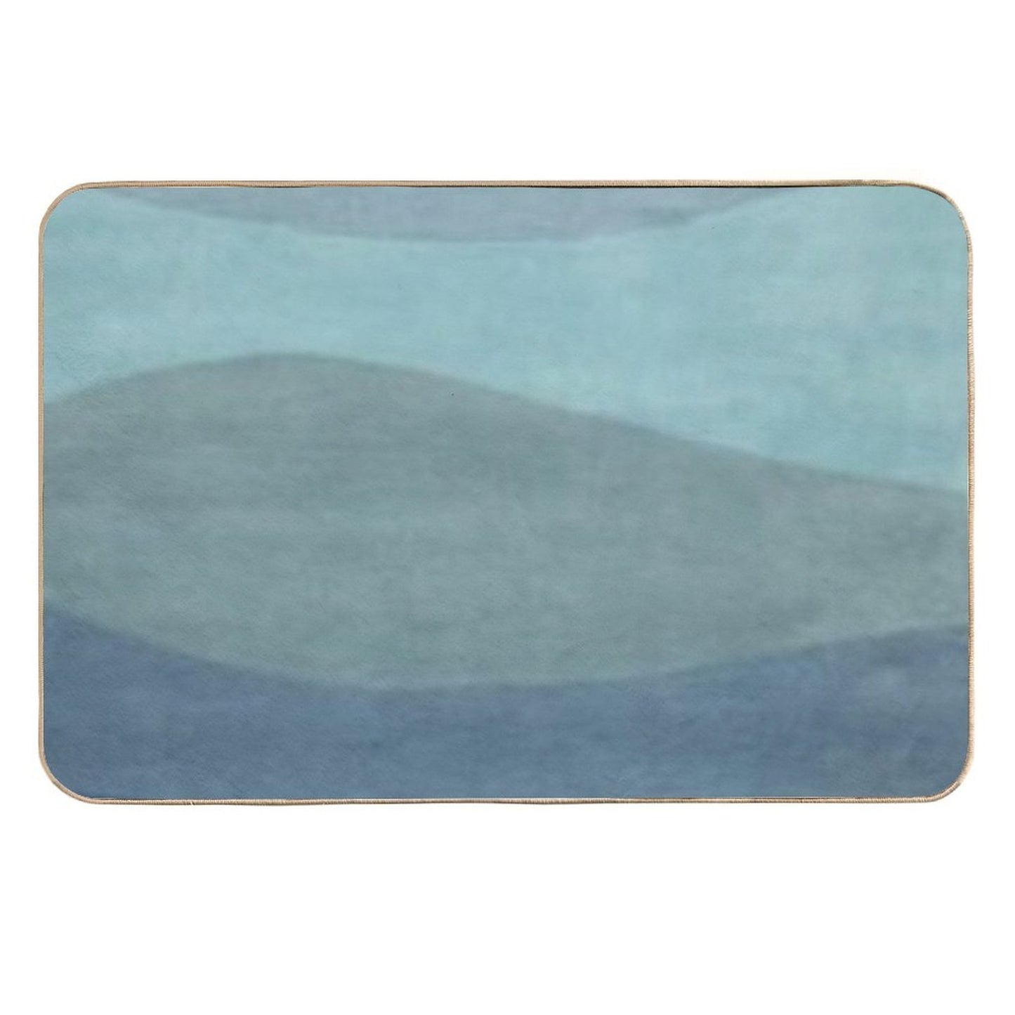 Minimalist Landscape Art in Neutral Blue Tones  Easy To Clean Bath Mat