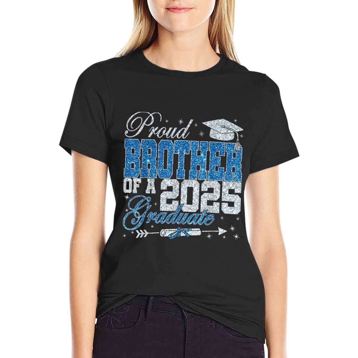 Funny Proud Brother Of A 2025 Graduate Family Graduation  Graphic-printed T-Shirt