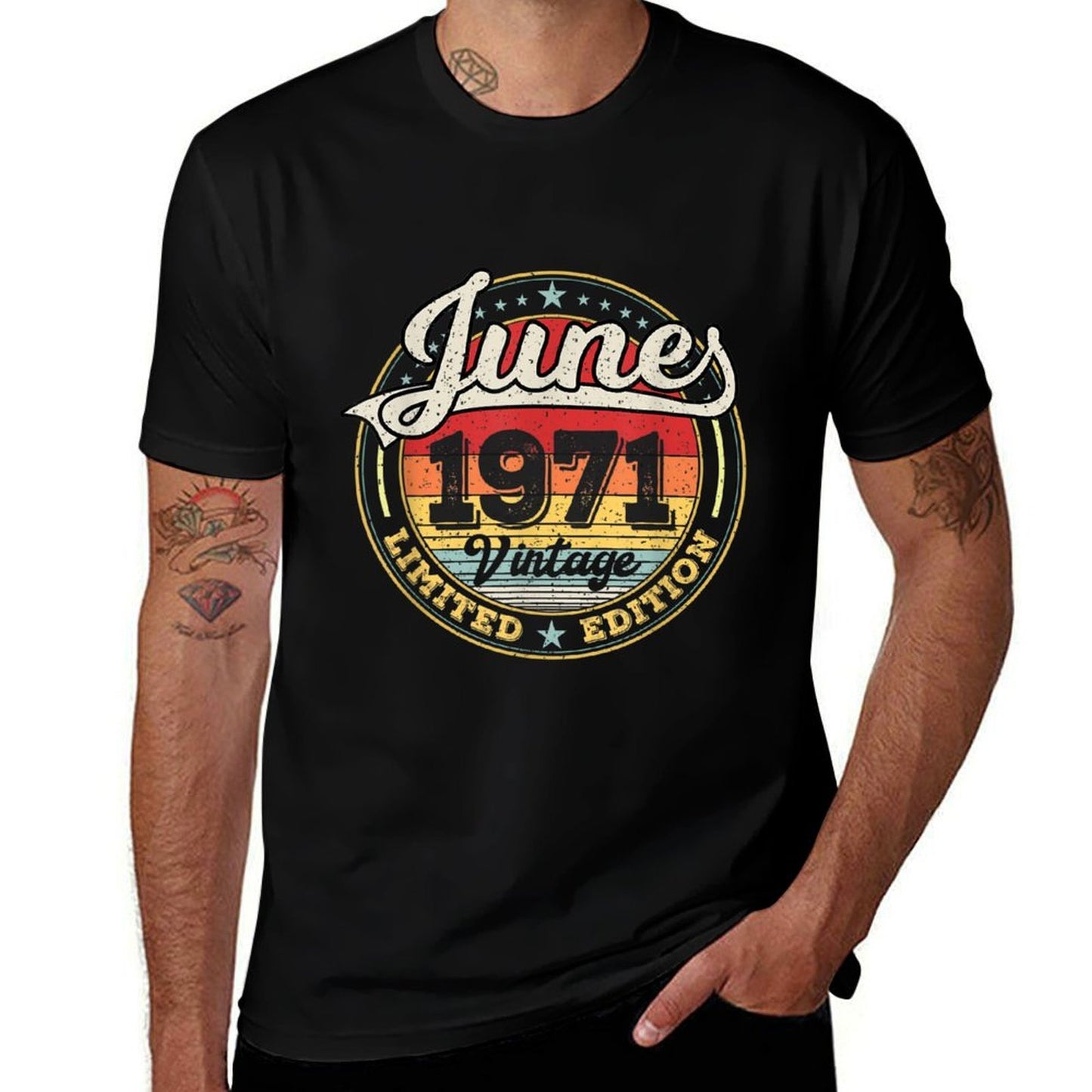 June 1971 50th Birthday Men Women Retro Vintage  Slim-fit Cut T-Shirt