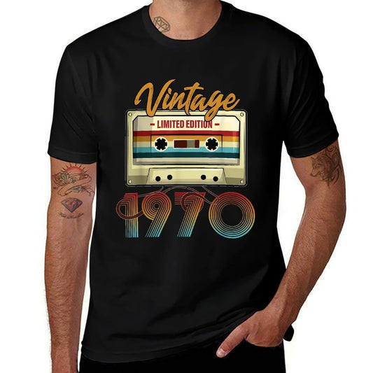 Vintage 1970 55th Birthday Cassette Tape for Men Women B-day  Vintage-inspired T-Shirt