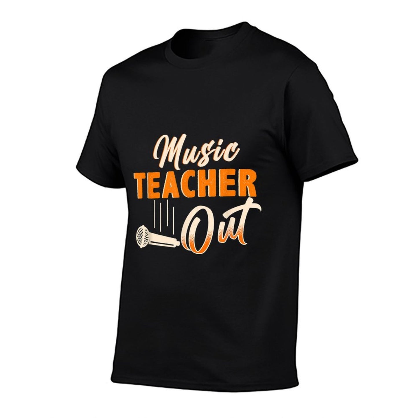 Retired Music Teacher Out Mic Drop Musician Retirement  Polyester Blend T-Shirt