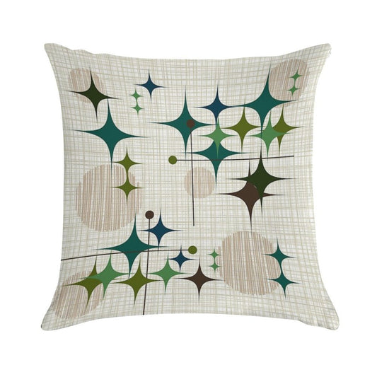 Eames Era Starbursts And Globes 1 (bkgrnd) Soft Multiple Sizes Throw Pillow