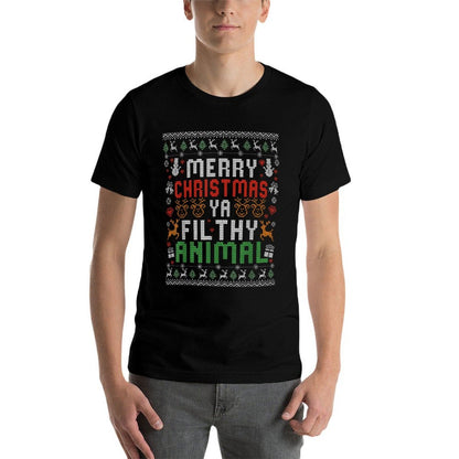 Merry Christmas Animal Filthy Ya Xmas Pajama Men Women  Moisture-wicking T-Shirt