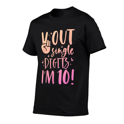 Peace Out Single Digits Im 10 Year Old Girl 10th Birthday  Lightweight T-Shirt
