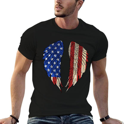 Angel Wings American Patriotic 4th Of July Comfortable T-Shirt