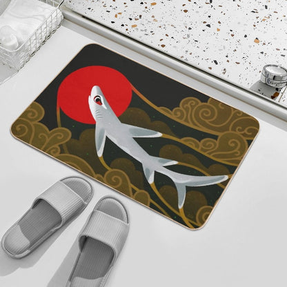 White Tip Reef Shark  Odorless Bath Mat