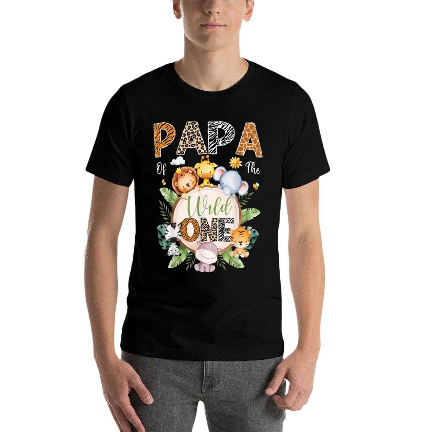 Papa Of The Wild One 1St Birthday Safari Jungle Animal Comfortable T-Shirt