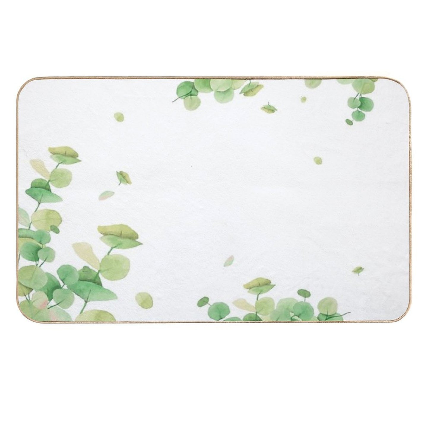 Lovely Natural Green Leaf  Odorless Bath Mat