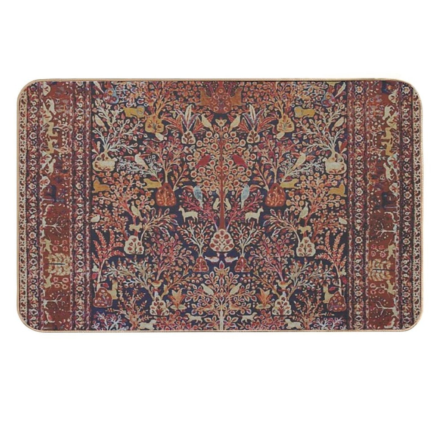 Persian Vintage Antique Carpet Nature Fine Art Durable Bath Mat