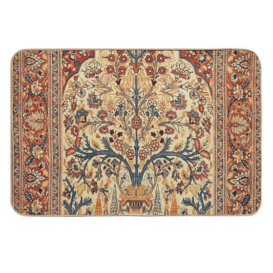 Tabriz Tree of Life Persian Rug Print Durable Bath Mat