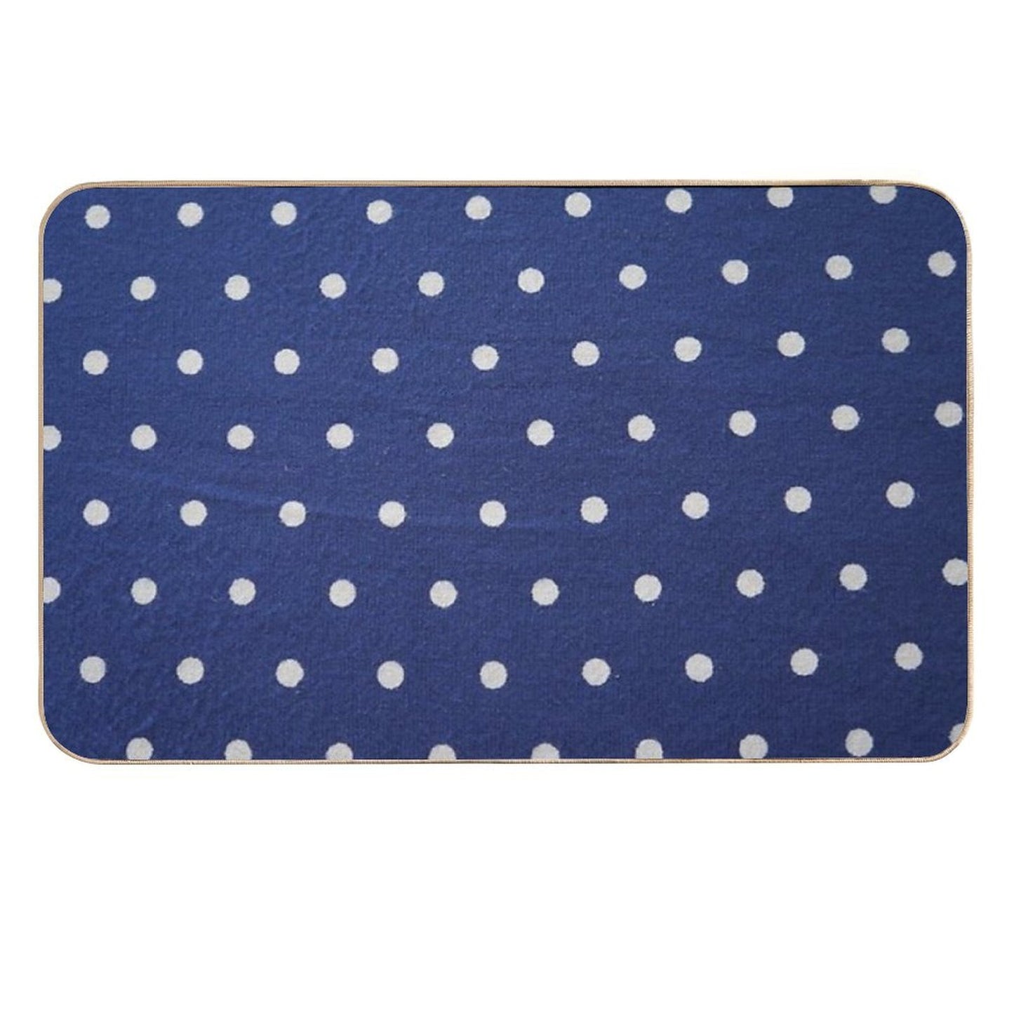 Pois Blue & White Pattern Texture  Non-Slip Bath Mat