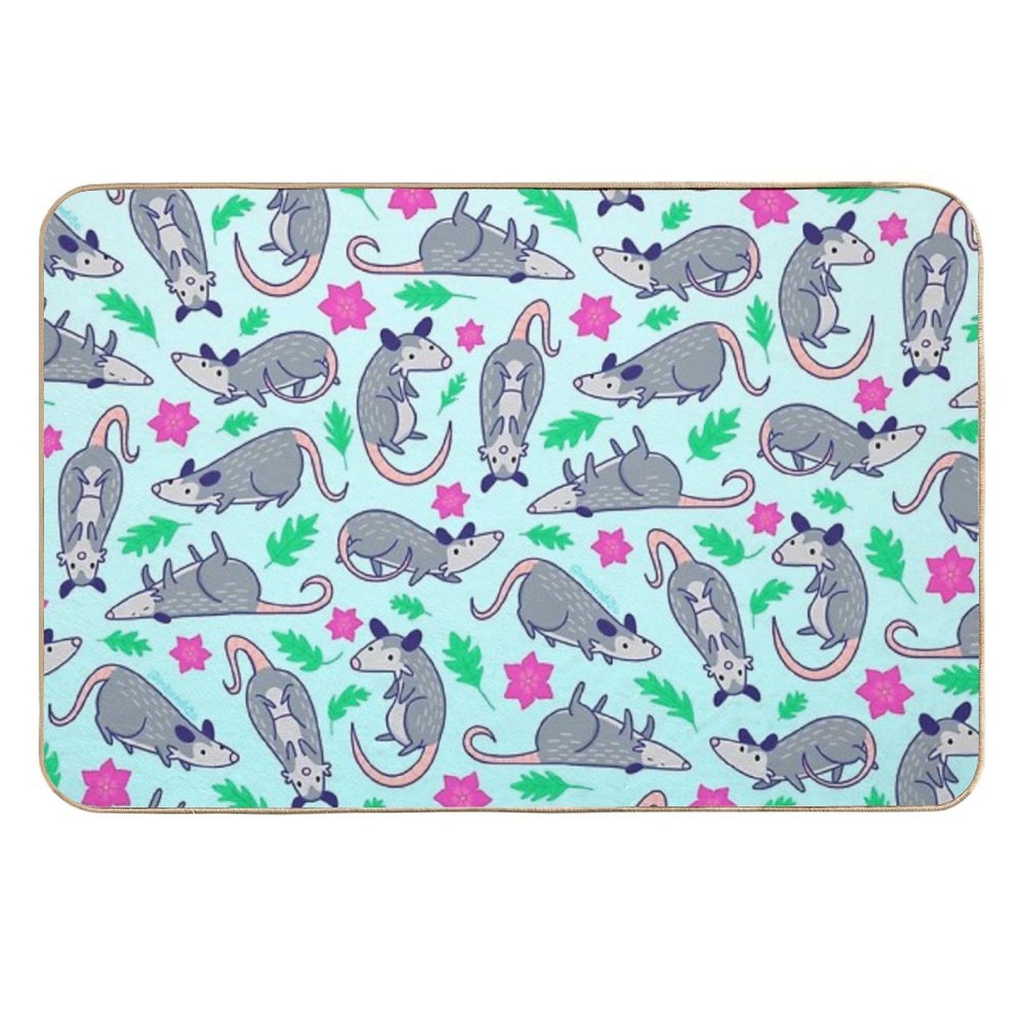 Opossum Pattern  Pet-Safe Bath Mat