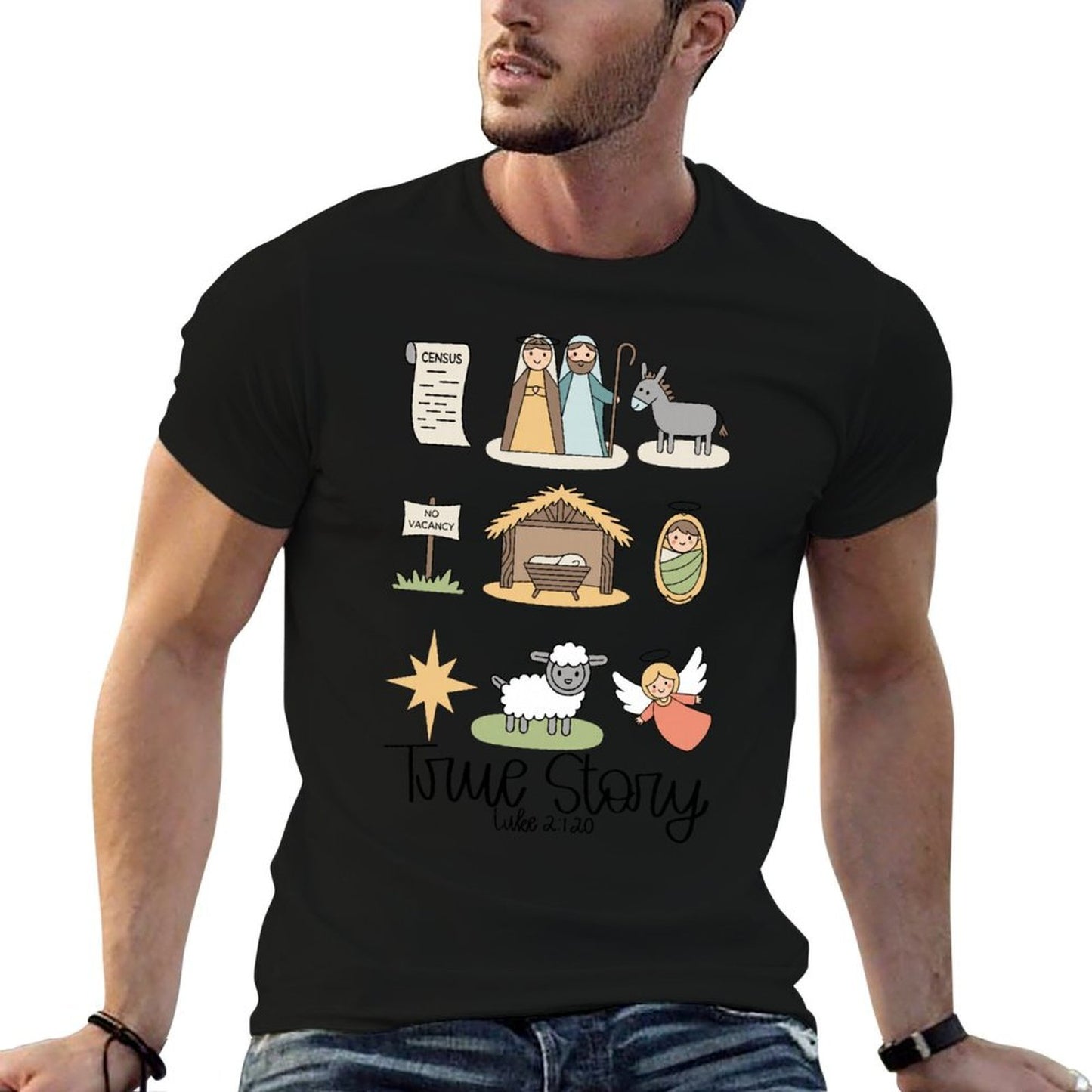 True Story Jesus Nativity Christian Christmas  Lightweight T-Shirt