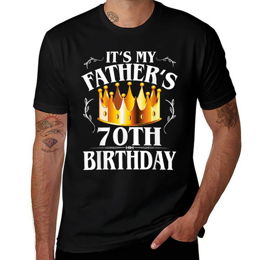 Mens It's My Father's 70th Birthday Crown King 70th Birthday  Oversized Silhouette T-Shirt