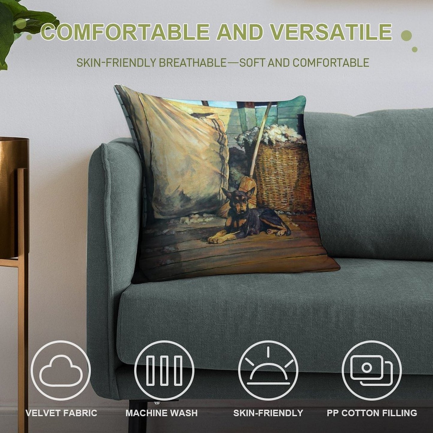 The Master of The Shed - Australian Kelpie Series Soft Skin-Friendly Throw Pillow