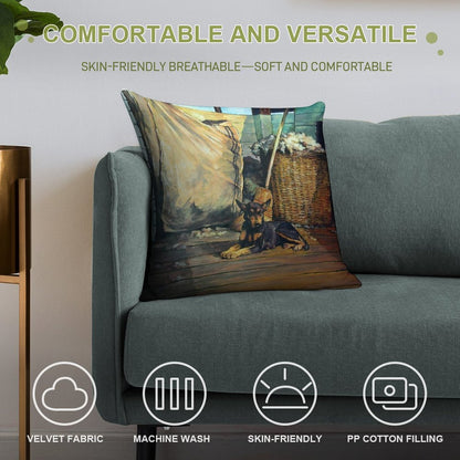 The Master of The Shed - Australian Kelpie Series Soft Skin-Friendly Throw Pillow