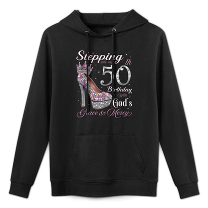 Stepping Into My 50th Birthday With God's Grace & Mercy Casual Wear Hoodie