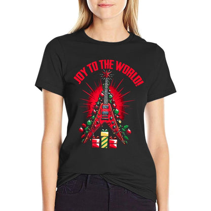 Flying V Guitar Christmas Tree - Joy To The World! Premium  Easy-care T-Shirt