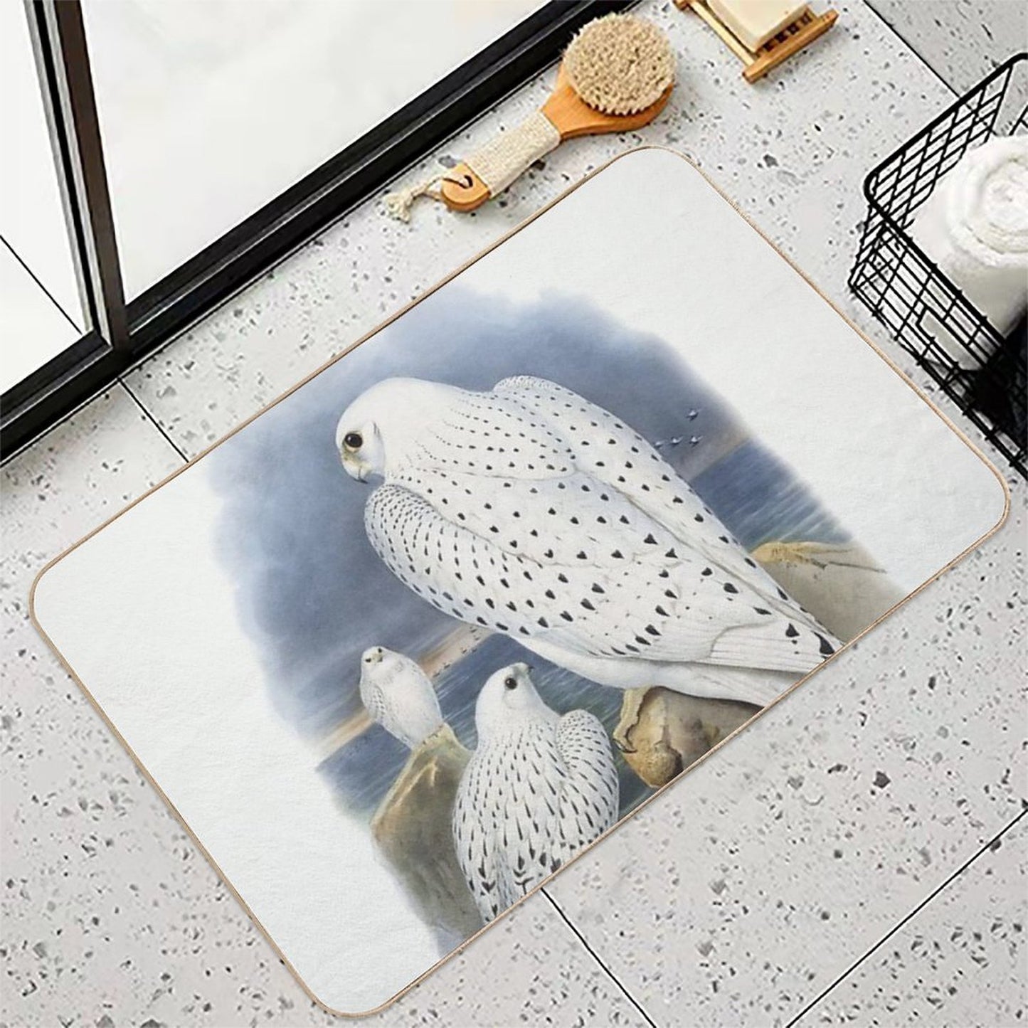 White Falcons  Pet-Safe Bath Mat
