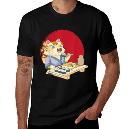 Cat Anime Sushi Kawaii Neko Japanese Comfortable T-Shirt