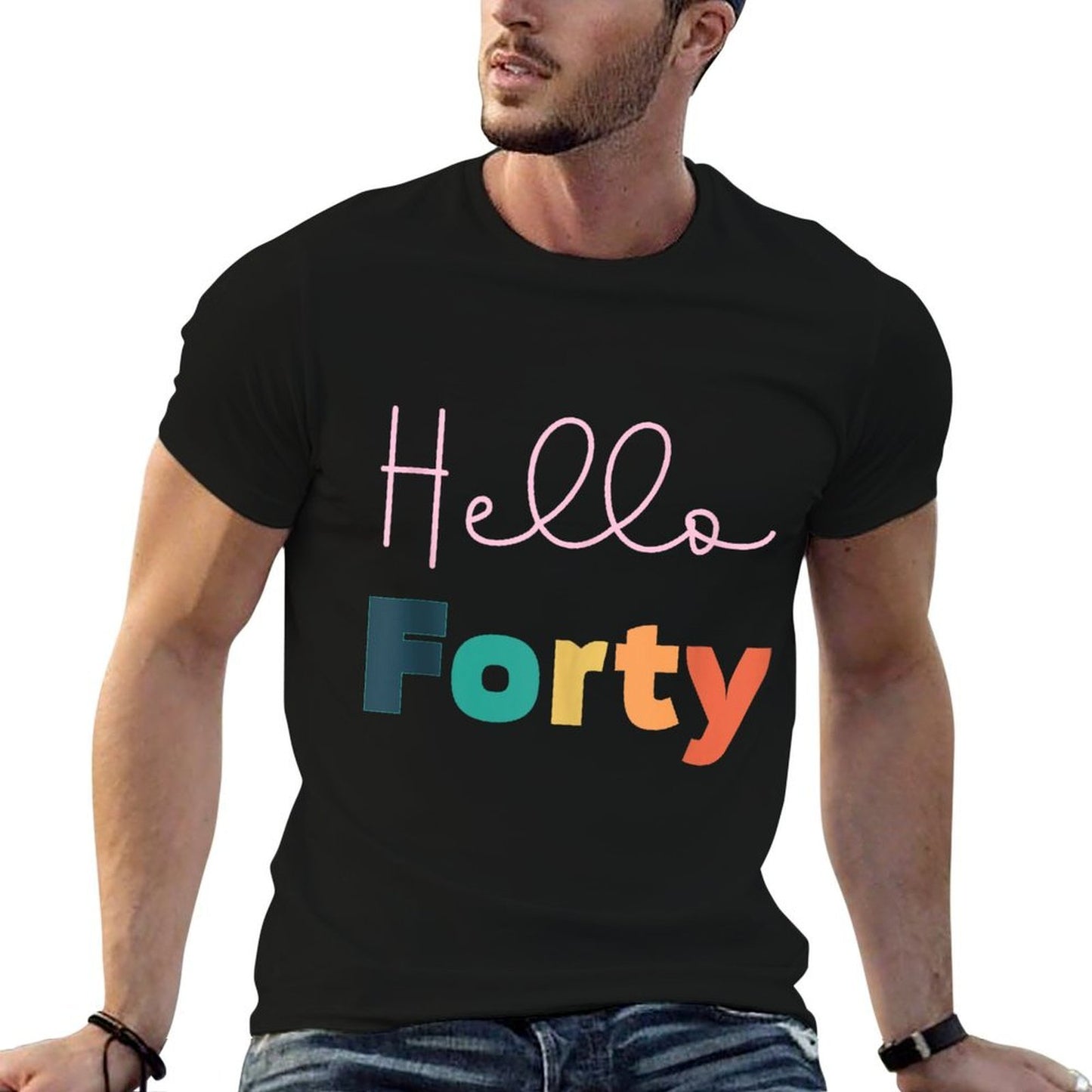 Hello Forty 40 Year Old Retro Vintage 1985 40th Birthday  Lightweight T-Shirt