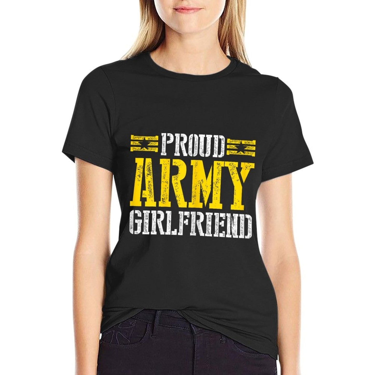 Proud Army Girlfriend Military Soldier  Stretchy T-Shirt