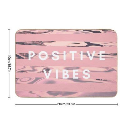Pink Water Beach Positive Vibes Quote  Odorless Bath Mat