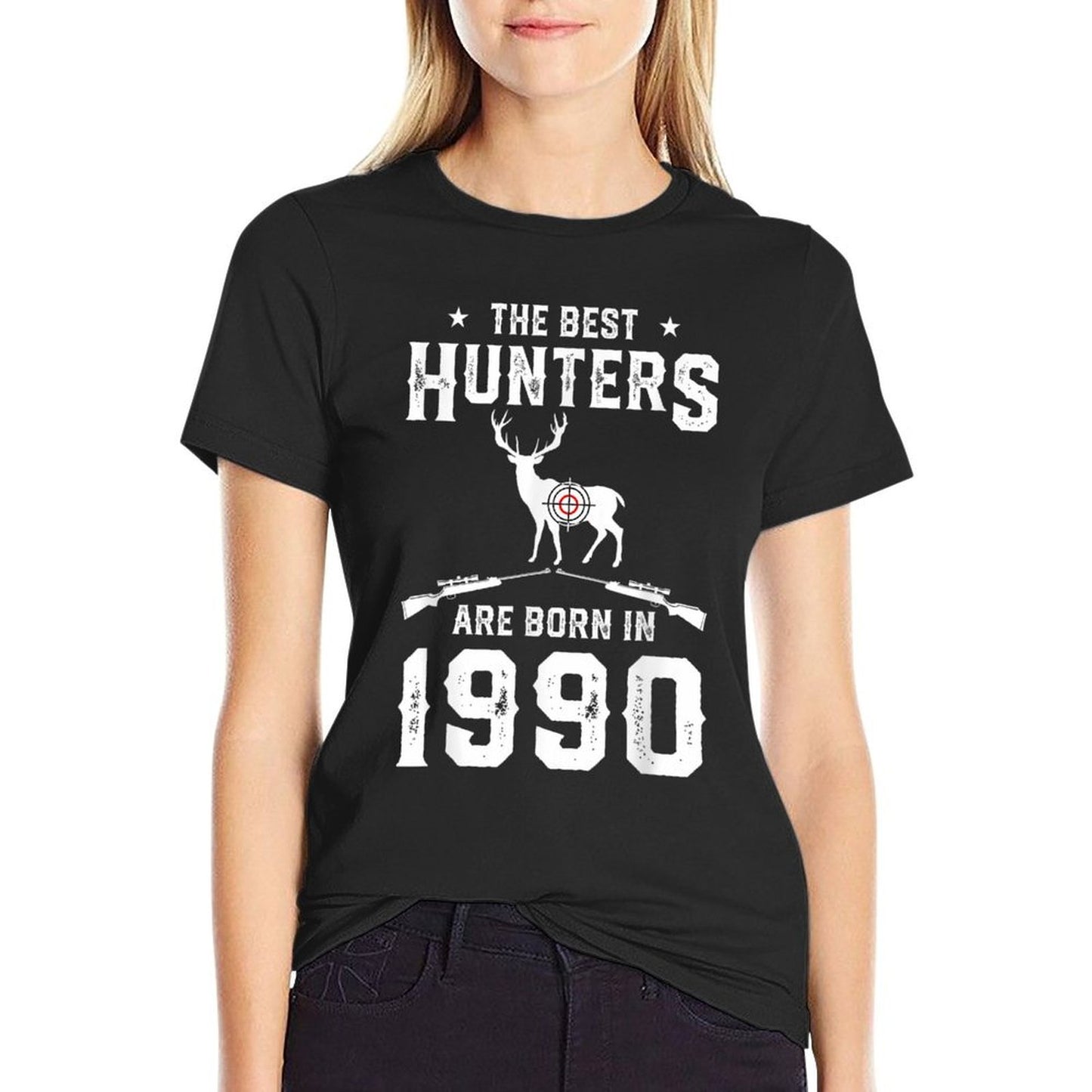 Gift for 30 Year Old Deer Hunter Hunting 1990 30th Birthday  Easy-care T-Shirt