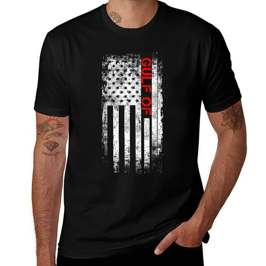 Gulf of USA America Funny Gulf of Mexico USA Flag Map July 4 Quick-drying T-Shirt