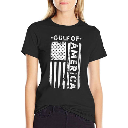 Womens America&#39;s Gulf - Gulf Of USA America Vintage American Flag V-Neck Graphic-printed T-Shirt