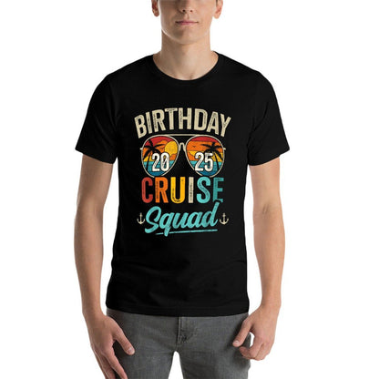 Birthday Cruise 2025 Squad Or Crew for Birthday Vacation  Moisture-wicking T-Shirt