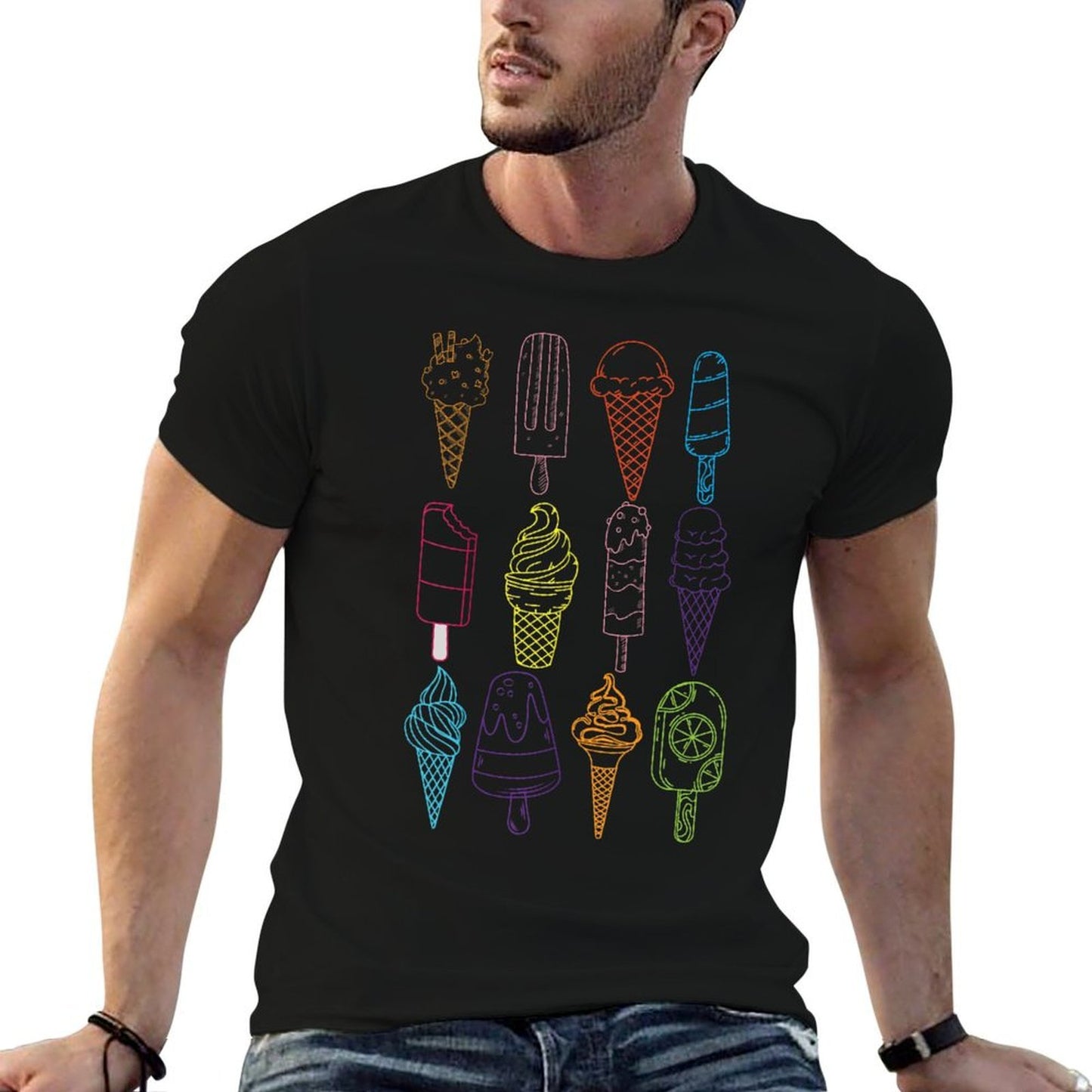 Ice Cream Summer Ice Design  Lightweight T-Shirt