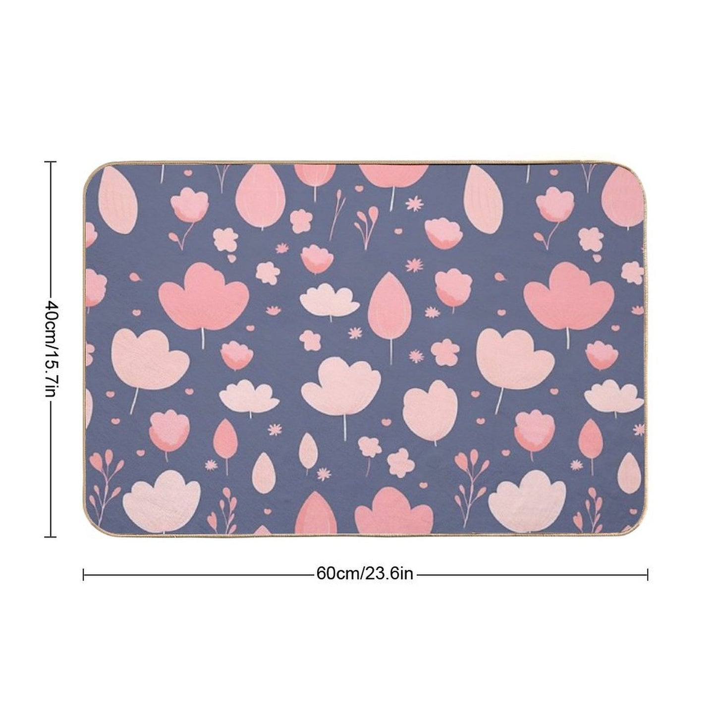 Cherry Petal Pattern, Abstract Aesthetic, Cartoon Style  High-Traffic Bath Mat
