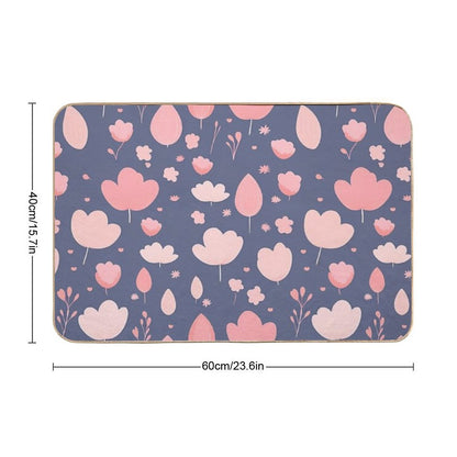 Cherry Petal Pattern, Abstract Aesthetic, Cartoon Style  High-Traffic Bath Mat
