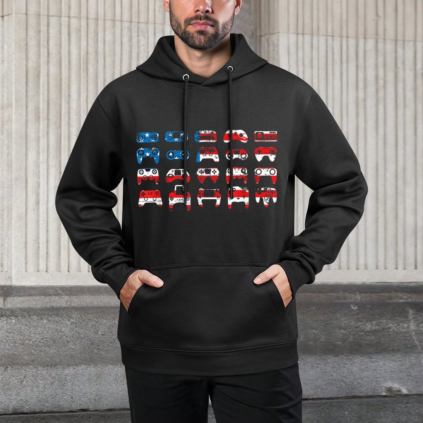 American Gamer July 4th Video Games USA Patriotic Pride Versatile Streetwear Hoodie