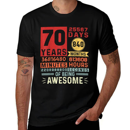 Seventy Years of Being Awesome 70 Years Old 70th Birthday  Eco-friendly Material T-Shirt