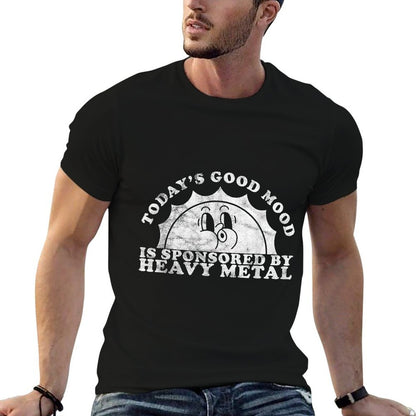 Funny Cute Vintage Retro Heavy Metal Or Heavy Metal Rolled Sleeves T-Shirt