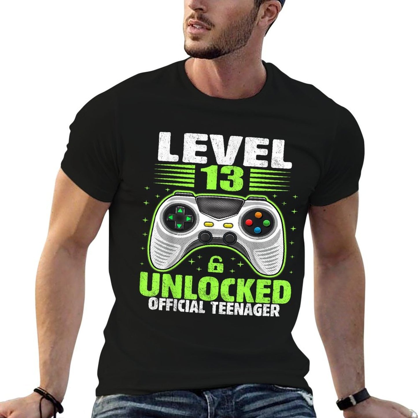 Officialnager 13th Birthday Level 13 Unlocked  Vintage-inspired T-Shirt