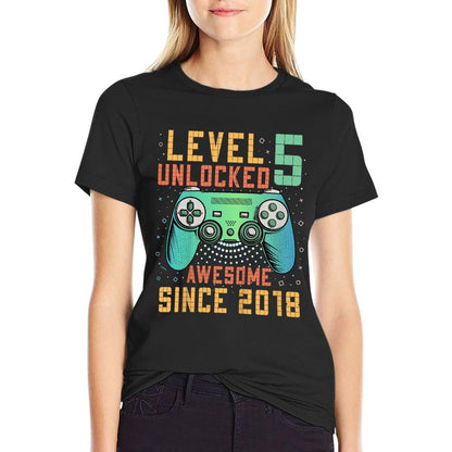 Level 5 Unlocked 5th Birthday 5 Year Old Boy Gifts Gamer Comfortable T-Shirt