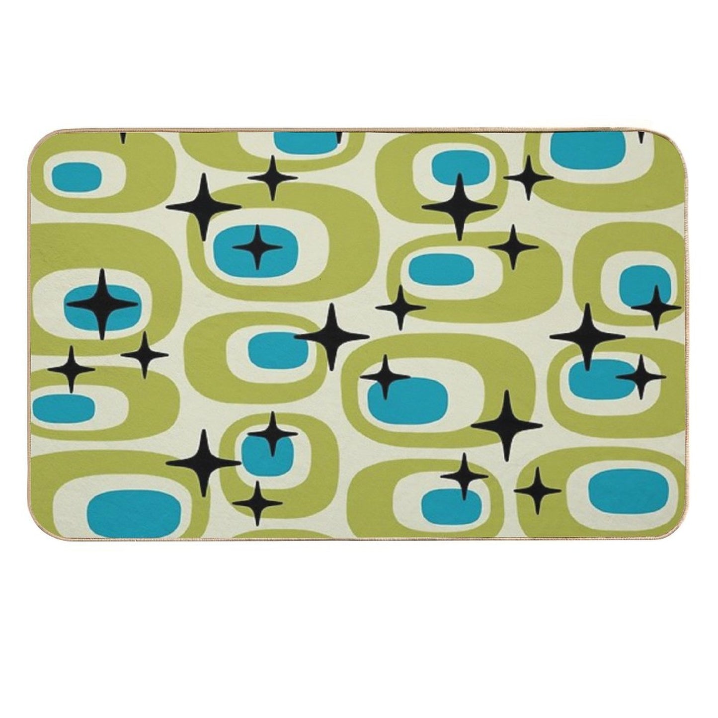 Mid Century Modern Atomic Sparkles 722  Odorless Bath Mat