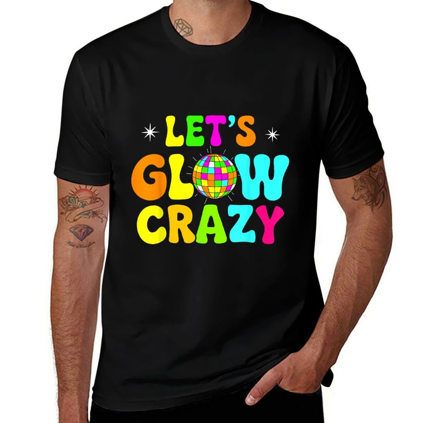 Let's Glowing Crazy Groovy Birthday Team Party Matching  Odor-resistant T-Shirt