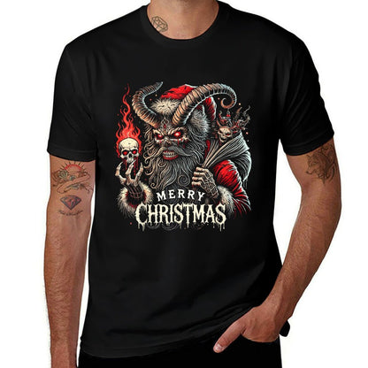 Goth Santa Claus Gothic For Men Women Krampus Ugly Christmas  Stretchy T-Shirt